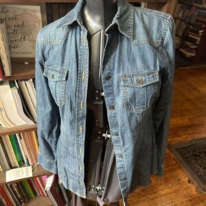 CAbi denim button down S elevated basics minimalist shirt